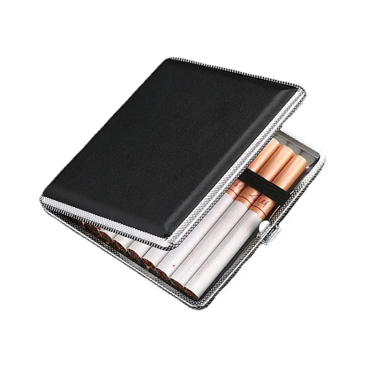 Leather Cigarette Box, 20 Cigarette Storage Box, Retro Flip Cigarette Dispenser, Ultrathin Portable Men's Cigarette Box Leather Cigarette Box, 20 Cigarette Storage Box, Retro Flip Cigarette Dispenser, Ultrathin Portable Men's Cigarette Box